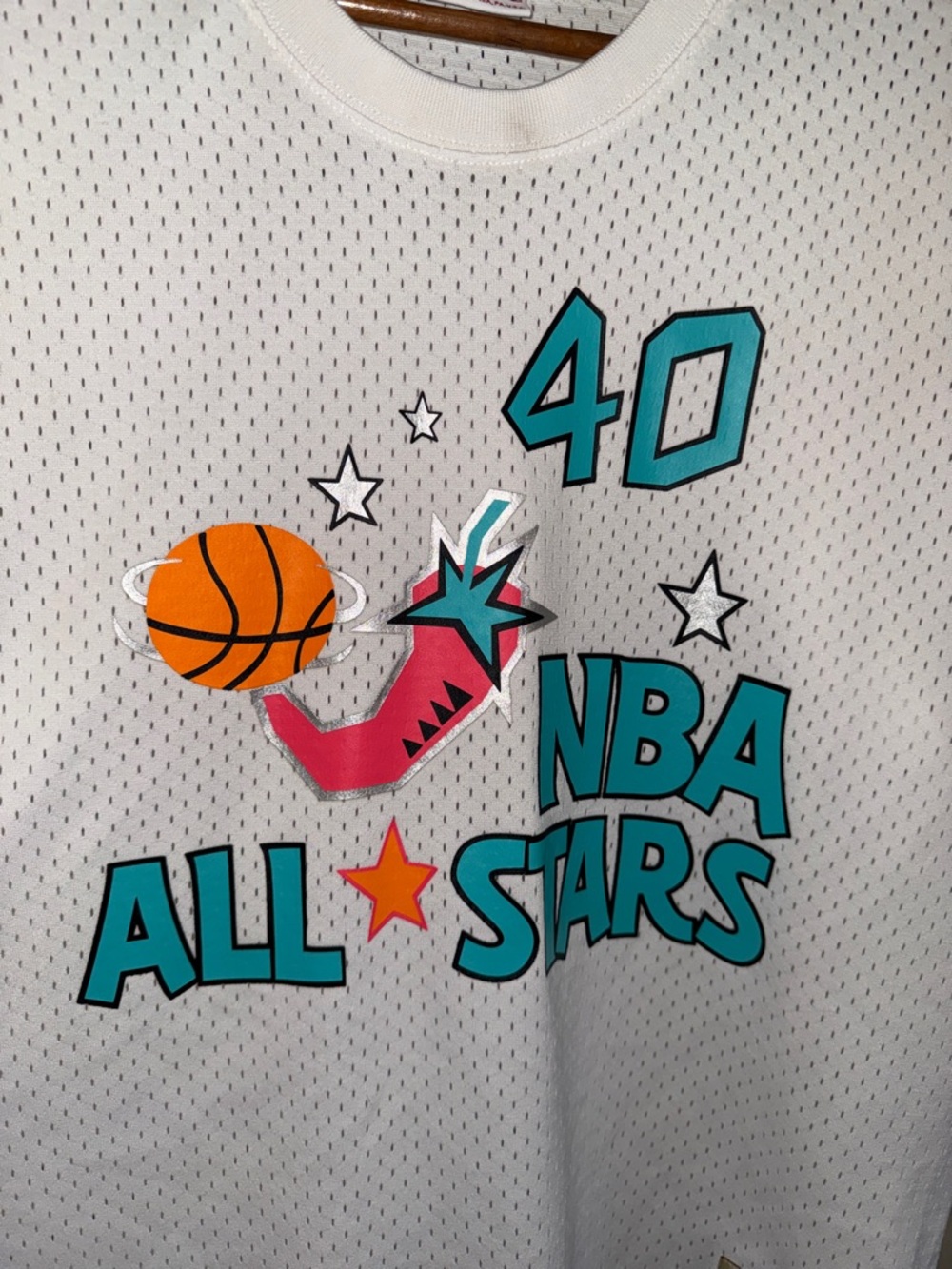 NBA All-Stars Kemp White & Teal Jersey Size L - Picture 7 of 7